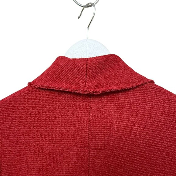 Bershka Womens Coat Size Small Red Wool Blend Waterfall Collar NWT - Picture 9 of 12